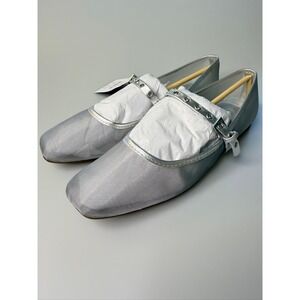 NEW Scoop Silver Mesh Mary Jane Flats Buckle Square Toe Women's 8 NIB